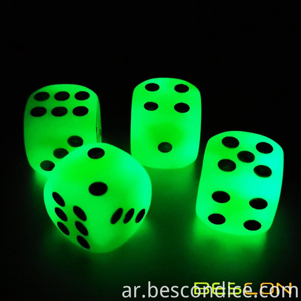 Luminous Jade Glowing 6 Sides Dice 5